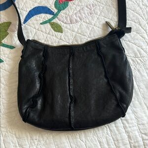HOBO Classic Black Leather Shoulder Bag